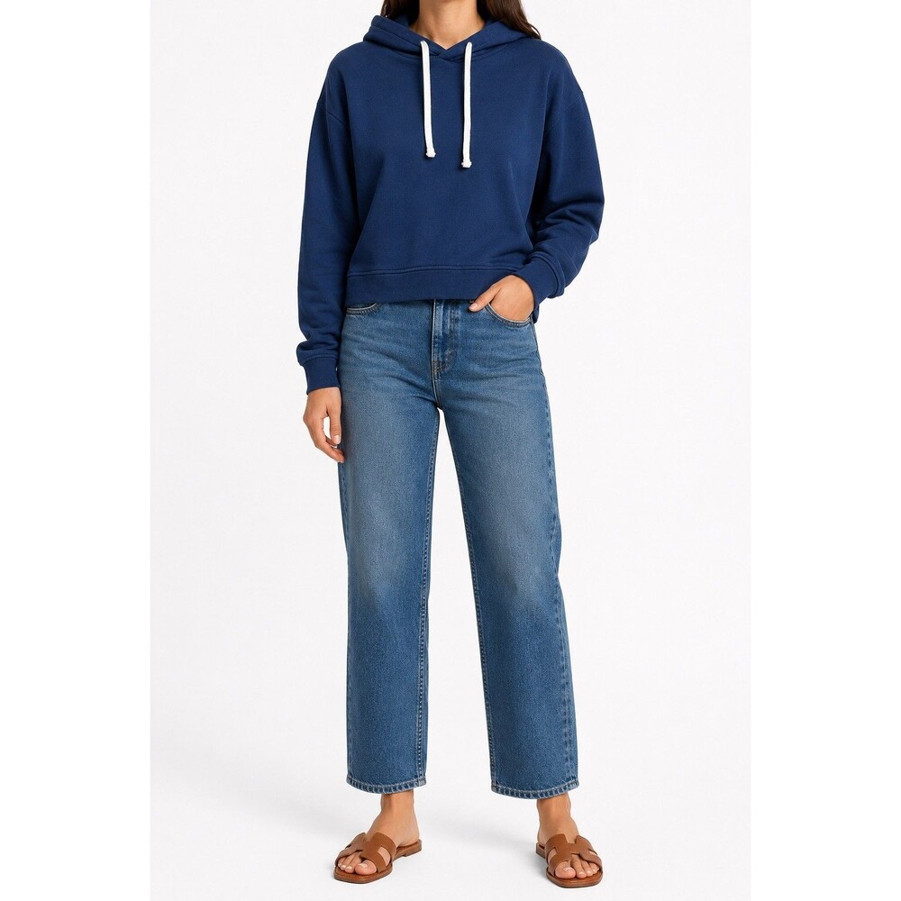 Everlane Size XS Navy Organic Cotton Lightweight French Terry Hoodie